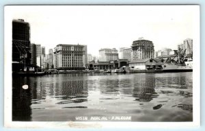 RPPC  PORTO ALEGRE, BRAZIL ~ Vista Parcial SKYLINE 1950s Cars  Postcard