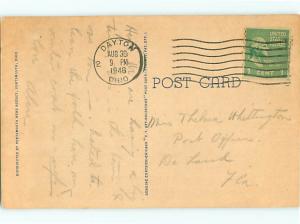 Vintage Post Card Night Scene Steamboat Paddle Ohio River Portsmouth OH # 4011