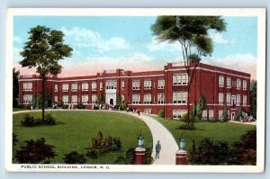 Lenoir North Carolina NC Postcard Public School Building Student Garden Scenery