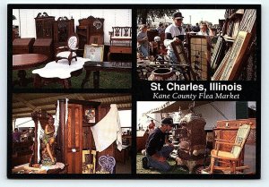 ST. CHARLES, Illinois IL ~ Antiques KANE COUNTY FLEA MARKET  4x6 Postcard