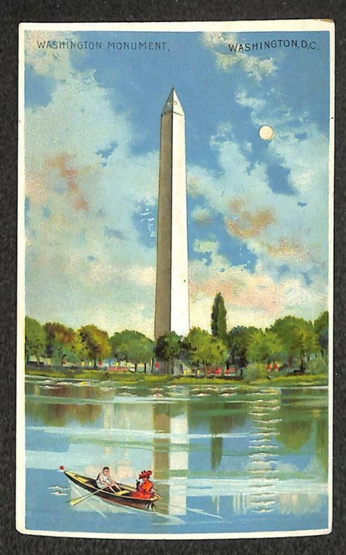 WASHINGTON MONUMENT WASHINGTON DC HOLD TO LIGHT HTL POSTCARD (c. 1910)