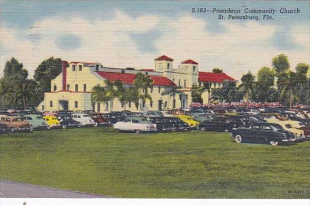 Florida St Petersburg Pasadena Community Club 1955 Curteich