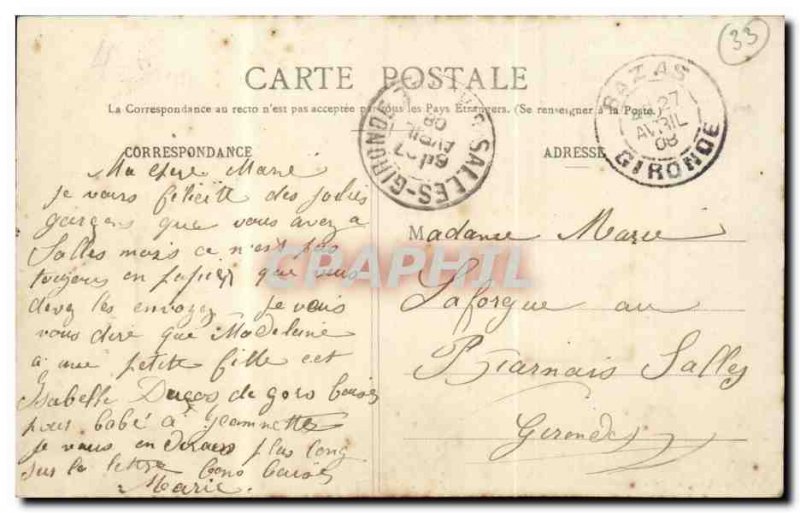 Bazas Old Postcard General view