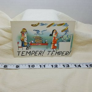 Temper Temper Pancakes Plastichrome Vintage Postcard