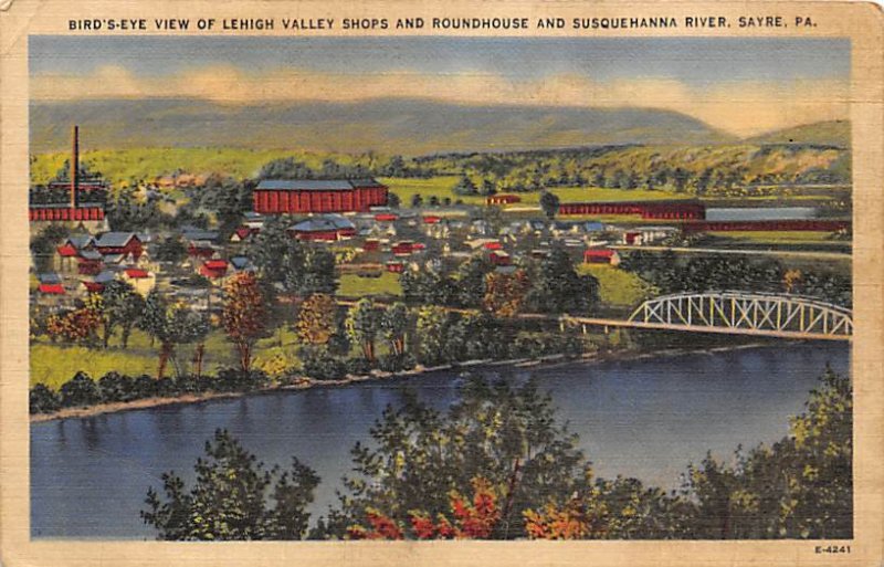 LeHigh Valley Shops, Roundhouse and Susquehanna River Sayre, PA., USA Unused 