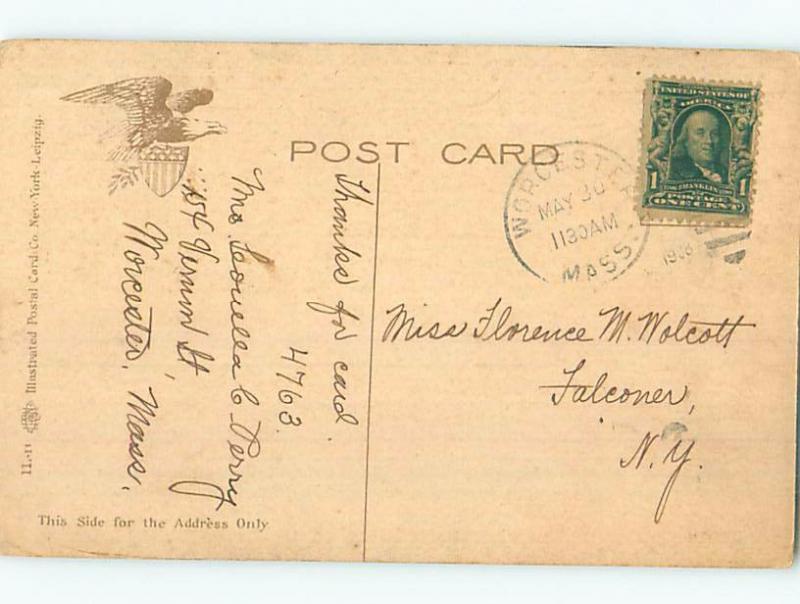 Divided-Back COURTHOUSE SCENE Worcester Massachusetts MA d3042