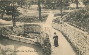 C-1910 Siloam Springs Arkansas Twin Springs Woman postcard 1626