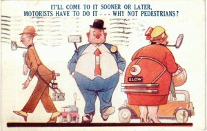 Obey Traffic Laws Comic Postmarked 1933 Postcard