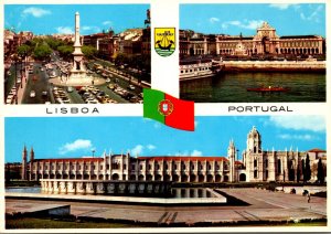 Portugal Lisboa Souvenir Multi View With Flag