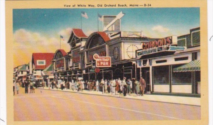 Maine Old Orchard Beach View Of White Way Dexter Press