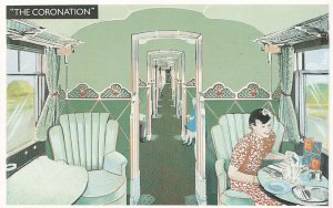 LNER Coronation Train First Class Carriage Restaurant Postcard