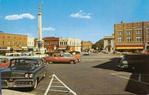 ANGOLA, INDIANA City Square '50s Cars Steuben County c1950s Vintage Postcard