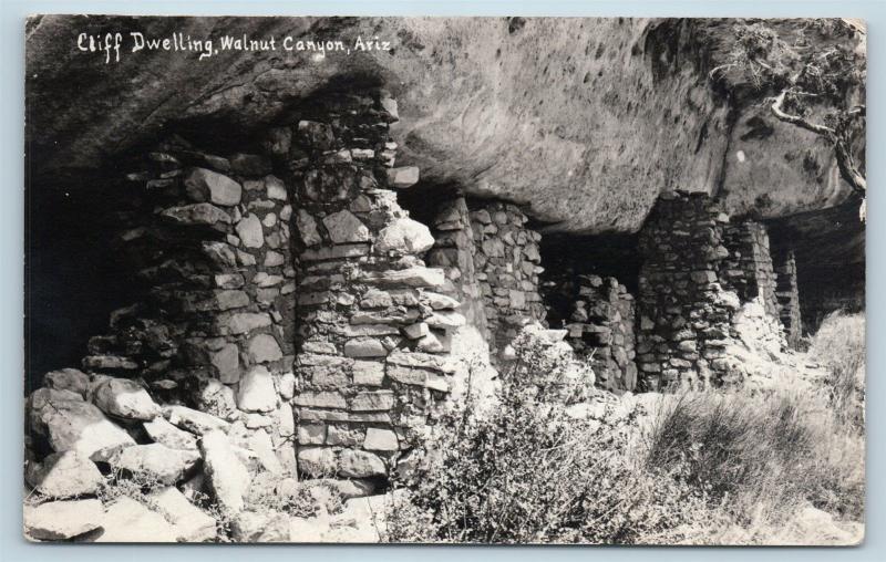 Postcard AZ Arizona Walnut Canyon Cliff Dwellings Ruins Real Photo RPPC K23