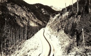 Vintage Ellis RPPC WA Sunset Hwy Snoqualmie Pass, Wash. Postcard P131