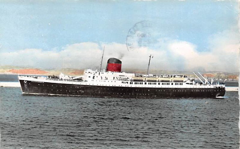 Ville De Marseille French Line Ship Writing on back 