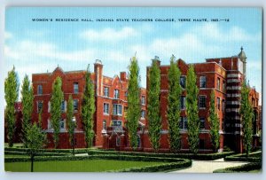 1940 Terre Haute Indiana IN Postcard Women Residence Hall State Teachers College