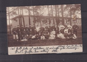 GERMANY, LARGE GROUP OF SOLDIERS, 1903 ppc. ZITTAU to Freiburg.