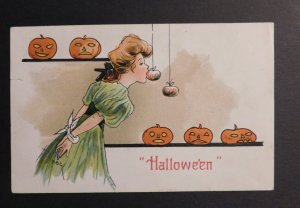 1908 USA Halloween Postcard Cover From ? to Salida CO Depicts Woman and pumpkins