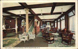 White Mountains New Hampshire NH The Maplewood Hotel Lobby Vintage Postcard