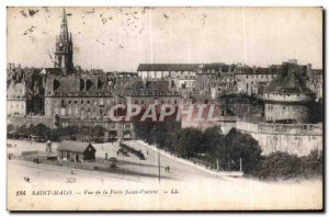 Postcard Old Saint Malo View Porte Saint Vincent