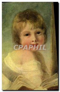 Postcard Old Hoppner Young woman and child detail Louvre Museum
