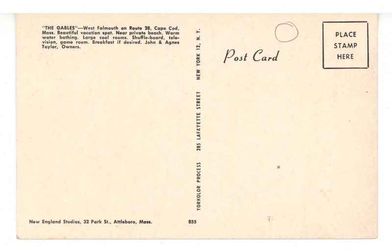 MA - Cape Cod, West Falmouth. The Gables Inn