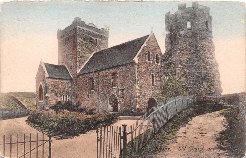 DOVER KENT UK OLD CHURCH & PHAROS~FRITH'S SERIES POSTCARD 1913