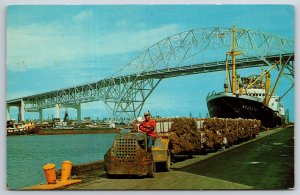 Transportation~Corpus Christi Texas~Vehicle Hauling Cargo From Ship~Vtg Postcard