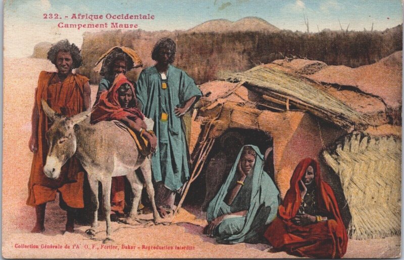 Senegal Afrique Occidentale Campement Maure Vintage Postcard 09.53