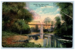 1912 View Of Bridge Over Silver Creek New Albany Indiana IN Vintage Postcard