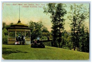 1907 Band Stand Cannon Bever Park Cedar Rapids Iowa IA Vintage Antique Postcard