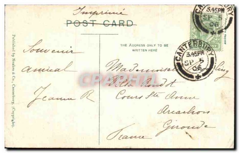 Old Postcard Canterbury Cathedral
