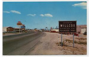 Highway Street Scene Wilcox Arizona postcard