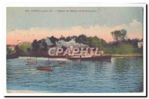 Pornic Old Postcard Departure of the boat of Noirmoutier