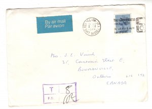 East Sussex, UK to Ontario, Canada Cover, 1978, Postage Due