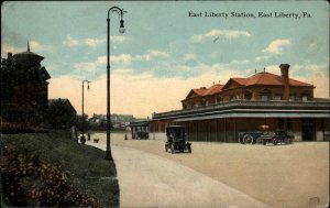 East Liberty Pennsylvania PA RR Train Station Depot c1910 Postcard