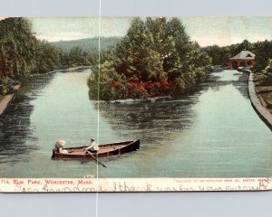 Massachusetts Worcester Boating In Elm Park 1907