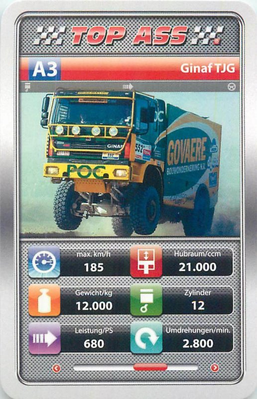 Auto revue race truck 9x6cm trade card TOP ASS A3 GINAFTJG