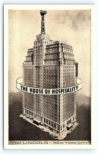 NEW YORK CITY, NY New York ~ HOUSE of HOSPITALITY  Hotel Lincoln c1940s Postcard