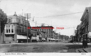 MI, Albion, Michigan, Superior Street, Business Area, CU Williams No 15513