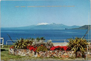 Lake Taupo Tongariro National Park Mountain NZ New Zealand c1970 Postcard C9