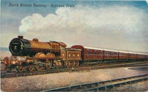 Arotype Express Train North British Railway 1920s UK Postcard Valentine's 3687