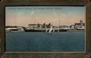 Hamilton Harbour Bermuda Hotel Hamilton and Cathedral c1910 Vintage Postcard