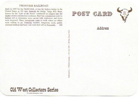 US Old West Collector Series. Frontier Railroad.  Unused.