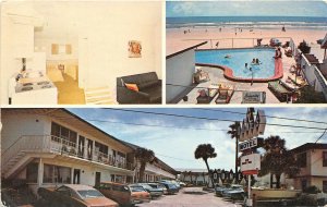 Daytona Beach Florida 1974 Postcard The Dunes Motel Multiview Room Pool