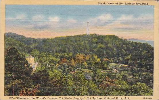 Scenic View Of Hot Springs Mountain Hot Springs National Park Arkansas 1945