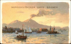 Nordd Lloyd Bremen Line Steamship at NEAPEL c1900 Postcard