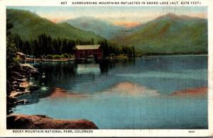 Colorado Rocky Mountains Grand Lake Reflections 1937 Curteich