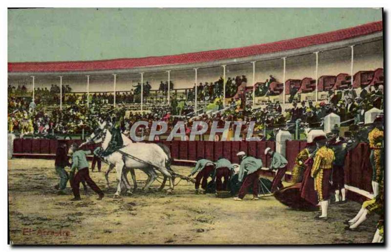 Vintage Postcard Bullfight Bullfight El arrastreÂ 