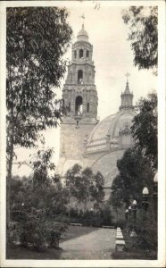 San Diego California Tower CA Balboa Park Sailors Vintage Real Photo Postcard